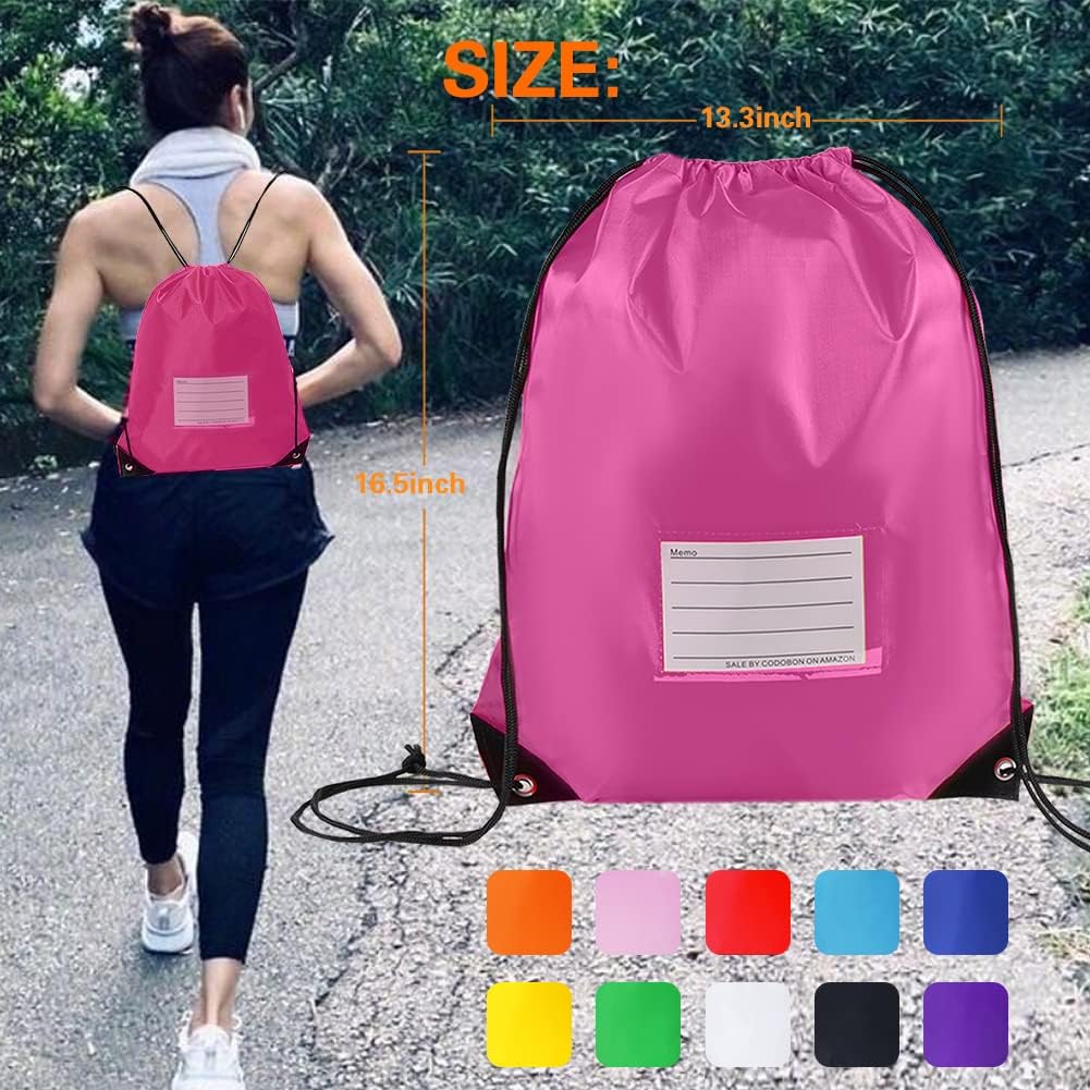 30 Pack Drawstring Bags,Bulk Draw String Backpack, Gym Sports Cinch Bag Sackpack for Women Men, Pink