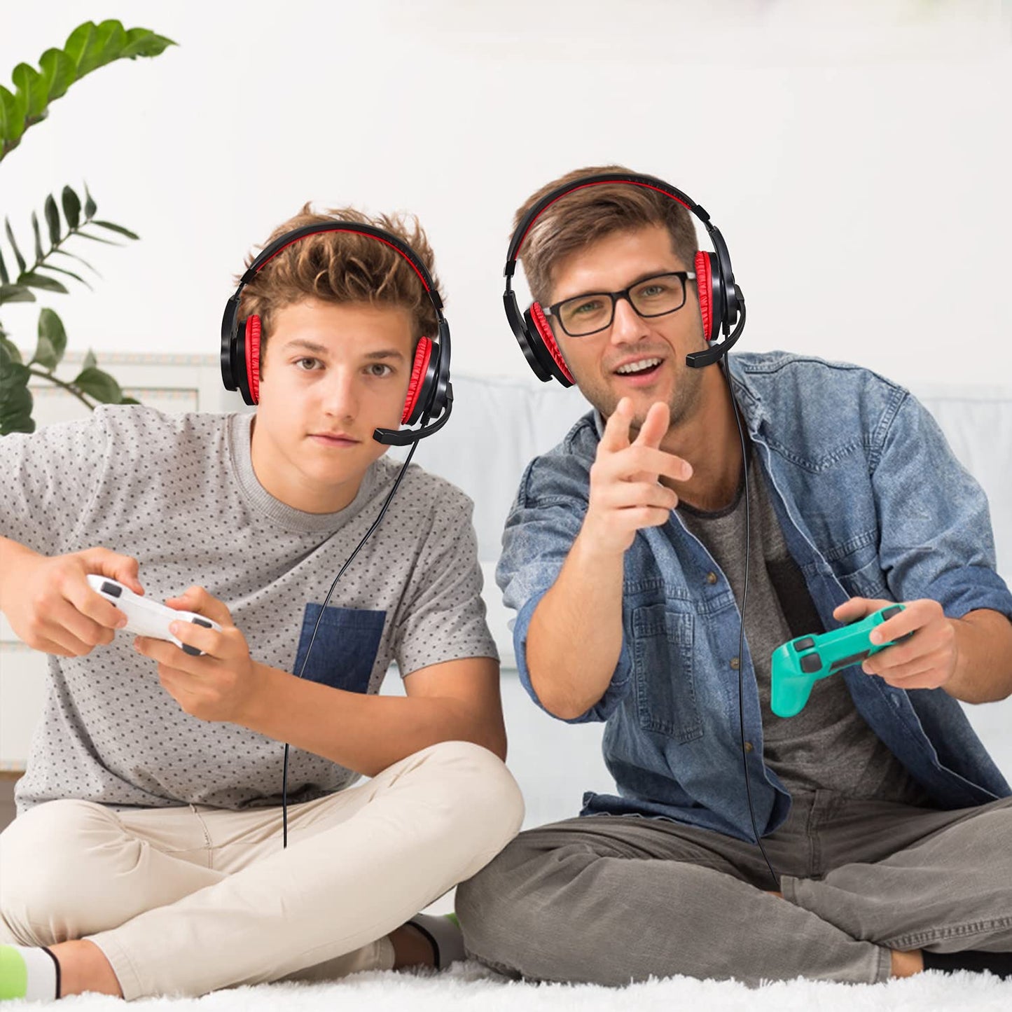 PS5/PS4/Xbox/PC Gaming Headset with Mic - Wired Kids Headphones for Gaming and School, Girls Headset with Microphone