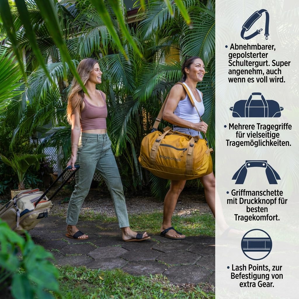 Eagle Creek No Matter What Rolling Duffel - Durable Rolling Bag for Travel - Adjustable Shoulder Strap - Heavy Duty Wheels - Lockable Zippers - Multiple Carry Options - 130L - Black