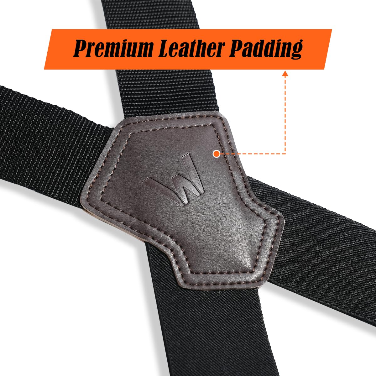 WELKINLAND Ultralight Clip-on Suspenders, 2 Inch Suspenders for Men, Strong X-back Suspenders, Black Suspender Men, Work Suspender for Pants, Mens Suspender for Seniors