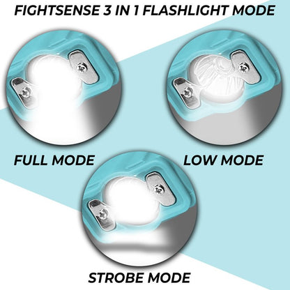 FIGHTSENSE Flashlight Stun Gun for Self Defense – Rechargeable Stun Gun for Women – Compact & Powerful Self Defense Flashlight (Cyan)