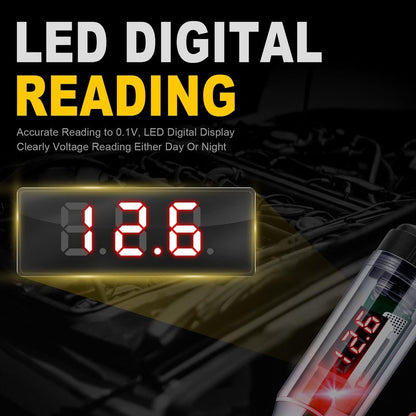 WINAMOO Automotive Test Light 5-90V Digital LED Circuit Tester with Voltage Display, Auto Bidirectional Light Tester, Electrical Voltage Tester with Extended Spring Wire & Probe for Car/RV/Vehicles
