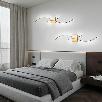 CANEOE Modern Wall Sconce, 39Inch Gold LED Wall Light Fixtures,6000K Bathroom Vanity Light Fixtures Over Mirror Indoor Bedroom Wall Lamps for Living Room Hallway Sconces Lighting