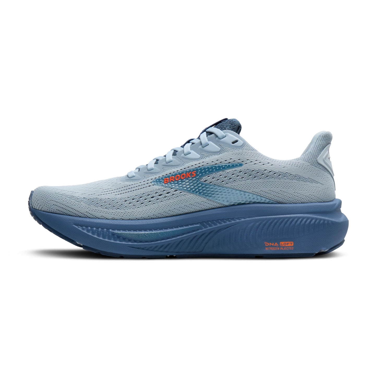 Brooks Men’s Ghost 17 Neutral Running Shoe - Skyway/Moonlight/Orange - 10.5 Medium