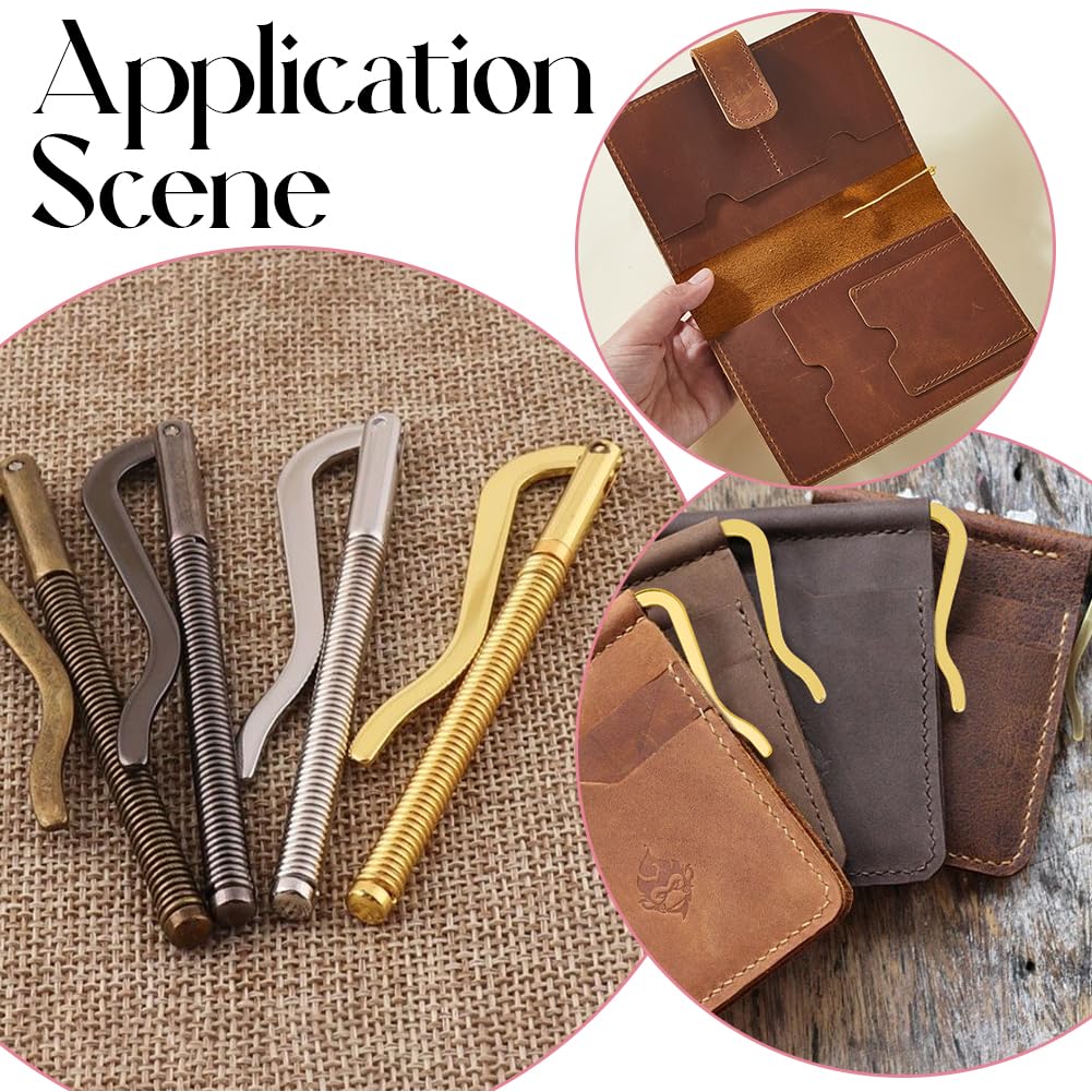 SUNNYCLUE 4Pcs Wallet Metal Clip 80MM Spring Clamps Alloy Cash Credit Card Holder Tool Spring Money Holder Metal Money Clip Insert Bar Replacement for Bifold Leather Wallet Purse Men Women Supplies
