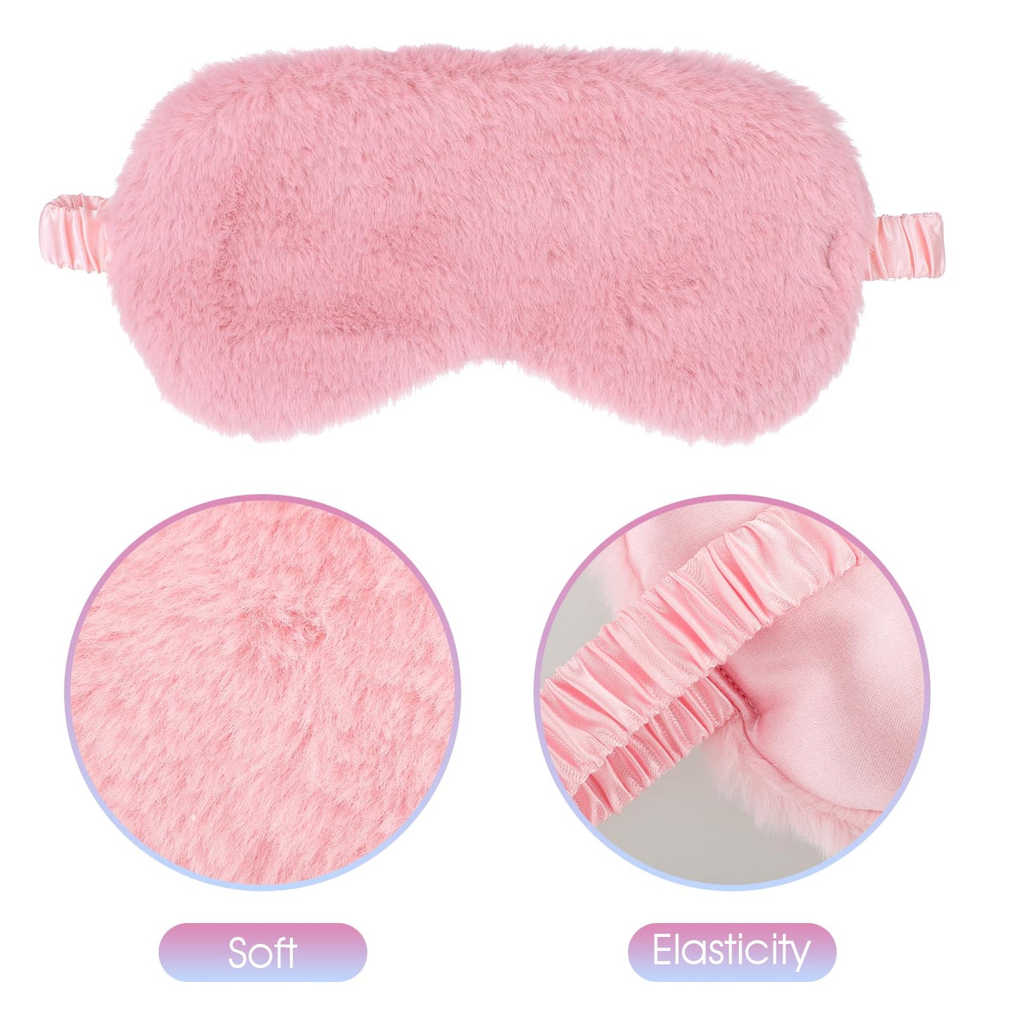 2 Pack Plush Sleeping Eye Mask Soft Plush Eye Mask Fuffy Eye Cover Comfortable Sleep Mask Blindfold Rainbow Faux Fur Eye Shade for Women, Men and Kids Travel Nap Sleeping 565488_2_3pL1H9vJ3