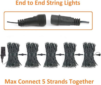 Connectable 300LED 99Ft 13Modes Christmas String Lights Indoor Outdoor | Extendable Green Wire Cool White Christmas Tree Lights with Timer | Twinkle Fairy Light Plug in for Xmas Tree(Cool White)