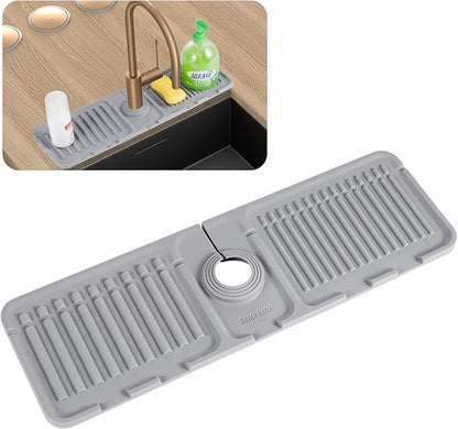 Kingmall Faucet Mat for Kitchen Sink, Premium Silicone Splash Guard