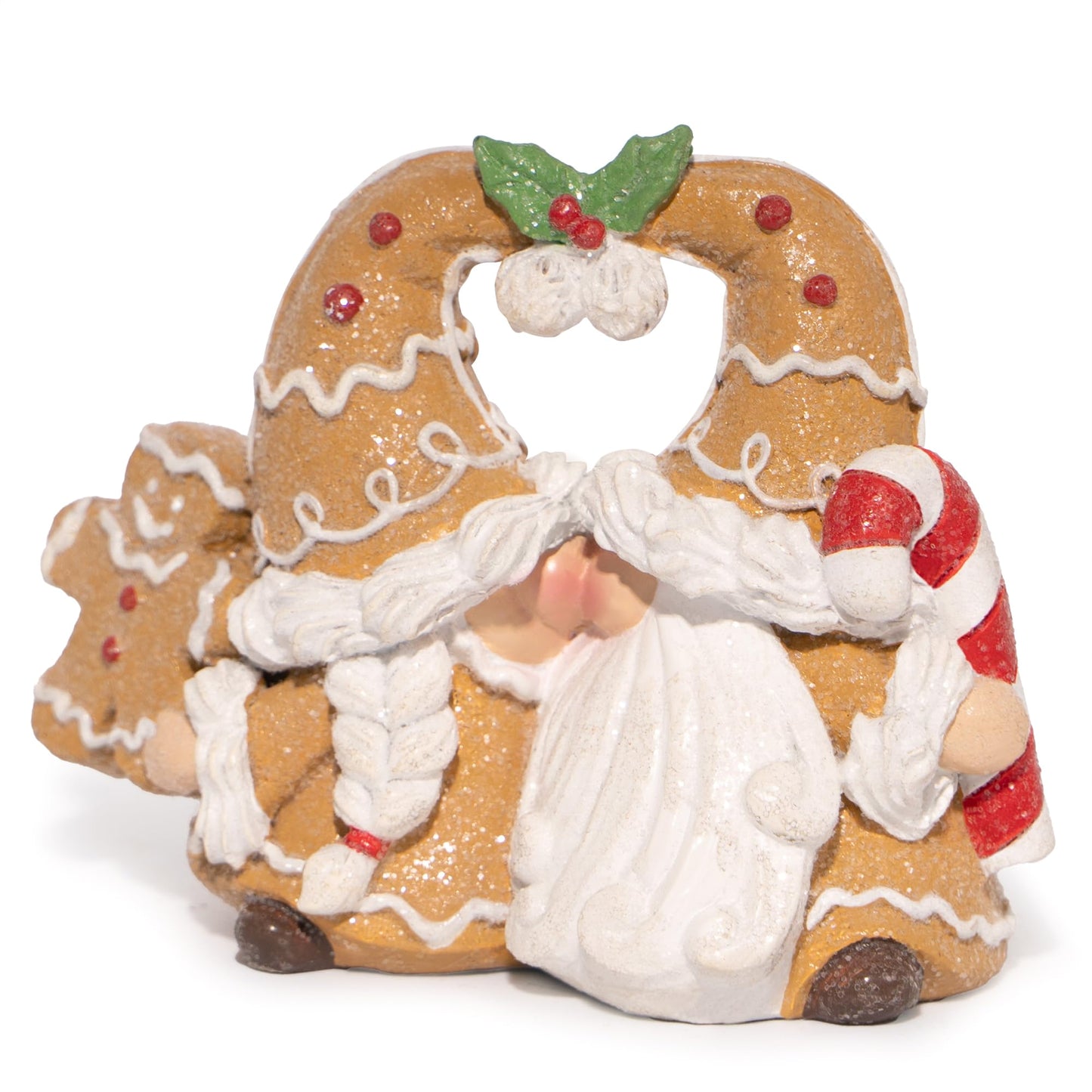 Hodao Christmas Gingerbread Gnome Decoration Xmas Elf Figurines Winter Decor Handmade Scandinavian Tomte Gnome for Xmas Decor Gingerbread Gifts - Christmas Day Party Home Decor