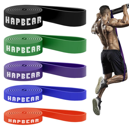 HAPBEAR Pull Up Assistance Bands Set of 5 - Resistance Bands for Working Out, Stretching, Physical Therapy, Muscle Training