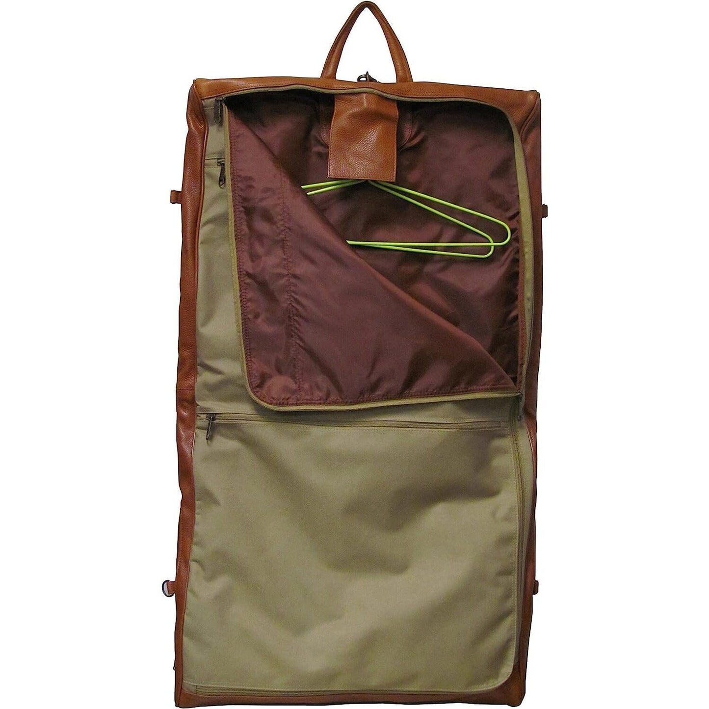 Maykoosh Leather Garment Bag - Top Grain Cowhide Three-Suit Travel Carry On