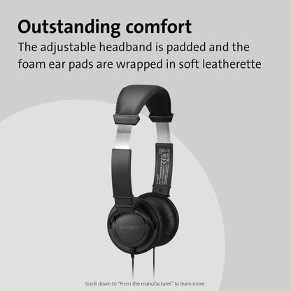 Kensington Hi-Fi 3.5mm Headphones with Mic & Volume Control Button (K33597WW)