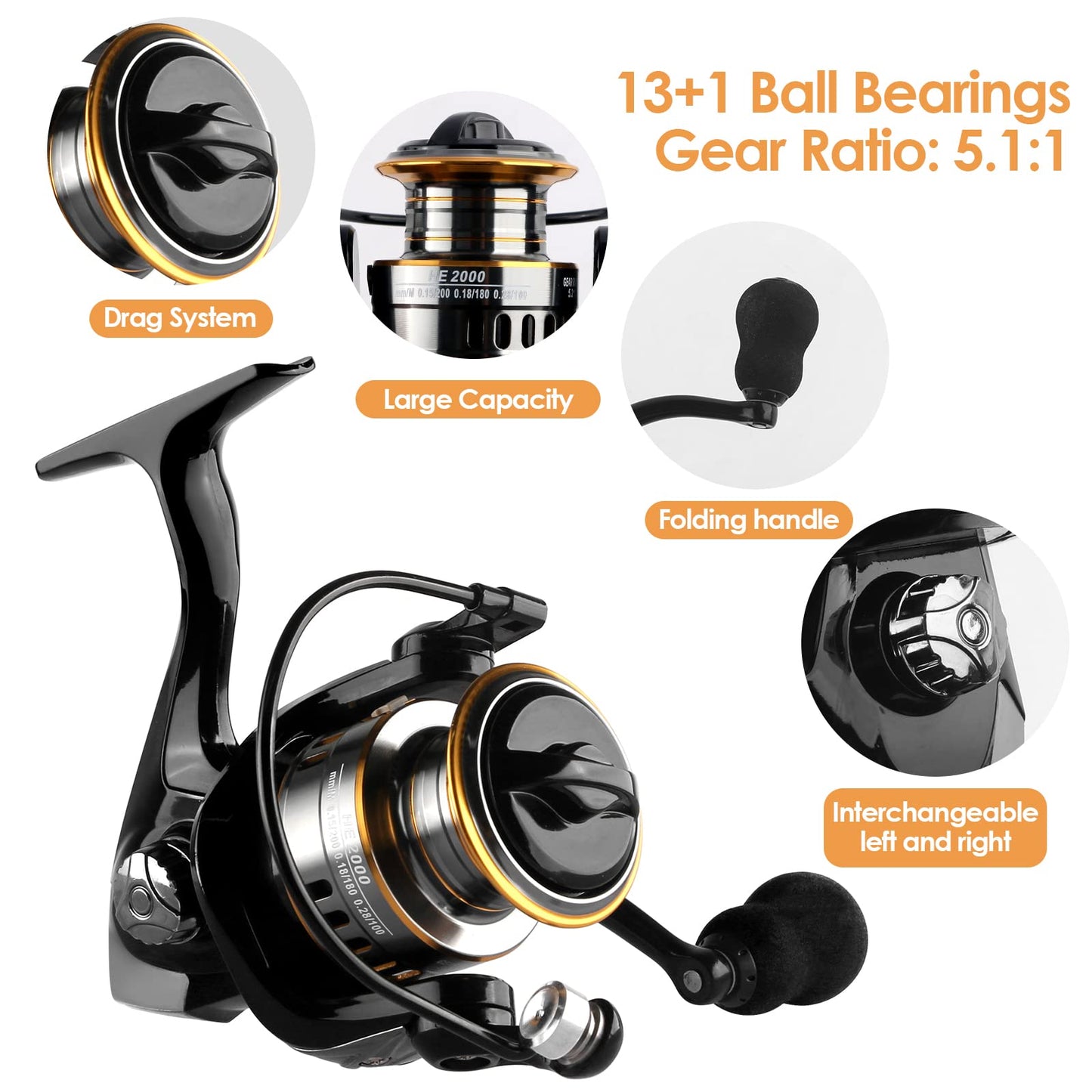 Carbon Fiber Telescopic Fishing Rod Reel Combo for Freshwater Saltwater Lightweight Collapsible Spinning Pole Reel Kit Fishing Gear Set with Compact Travel Tackle Bag Lure Hook Fishermen Gift