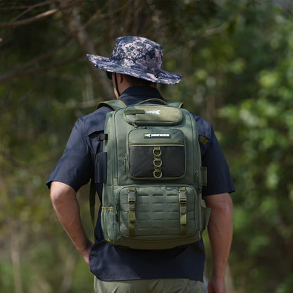 KastKing Karryall Fishing Tackle Backpack with Rod Holders 4 Tackle Boxes,40L Fishing Bag Storage Fishing Gear and Equipment