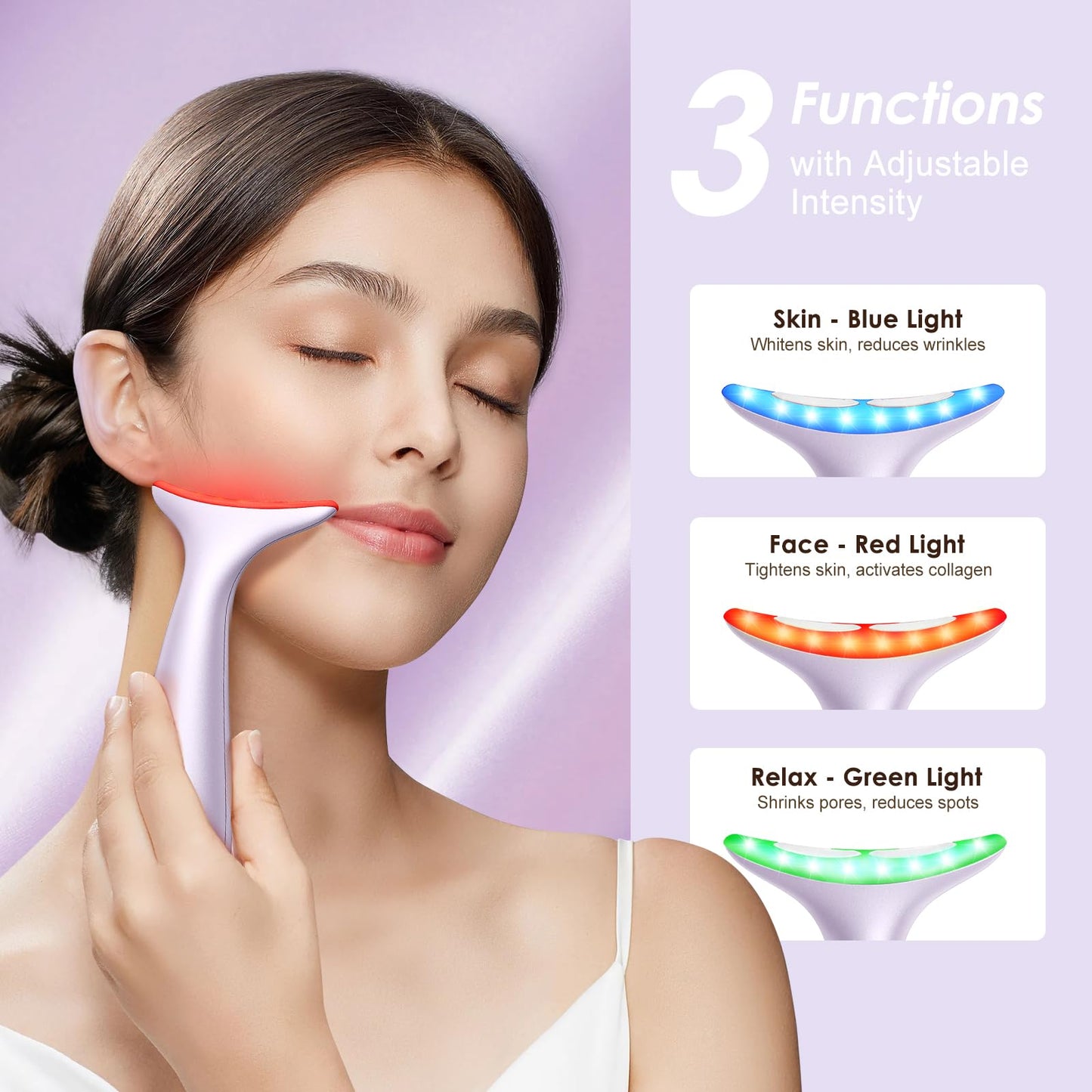 Facial and Neck Massager for Face, Neck - Skin Lifting & Firming - Wrinkle & Dark Circle Reducer - at Home Skin Care Face Sculpting Tool and Neck Massager-Pastel Pink