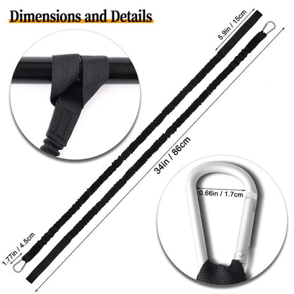 AIEX 2pcs Kayak Paddle Leash, 34-61 Inches Stretchable Paddle Straps with Carabiner Paddle Lanyard Stretch Kayak Rope for Canoe Boat Surf Board Fishing Rod