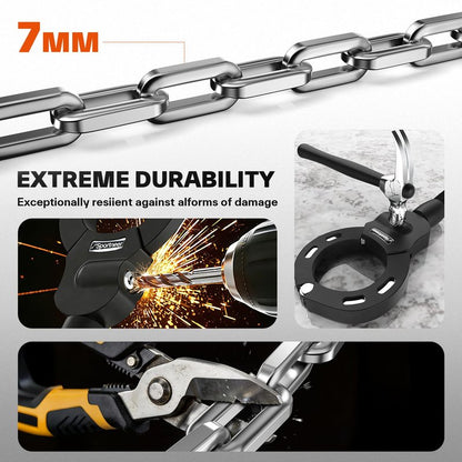 Sportneer Scooter Lock: 7mm Square Chain Anti-Theft Cut Resistant Bike Lock with 3 Keys, 2.46ft/75cm Heavy Duty 3 Position Adjustment Bike Chain Lock for E-Bike/Electric Scooters, Door, Gate