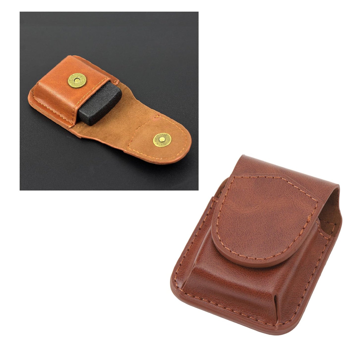 Akozon Lighter Pouch Holder Waist Case Magnetic Buckle for Outdoor Travel PU Anti Scratch Soft Lining Belt Loop (Akozon05m67ipcrf-11)