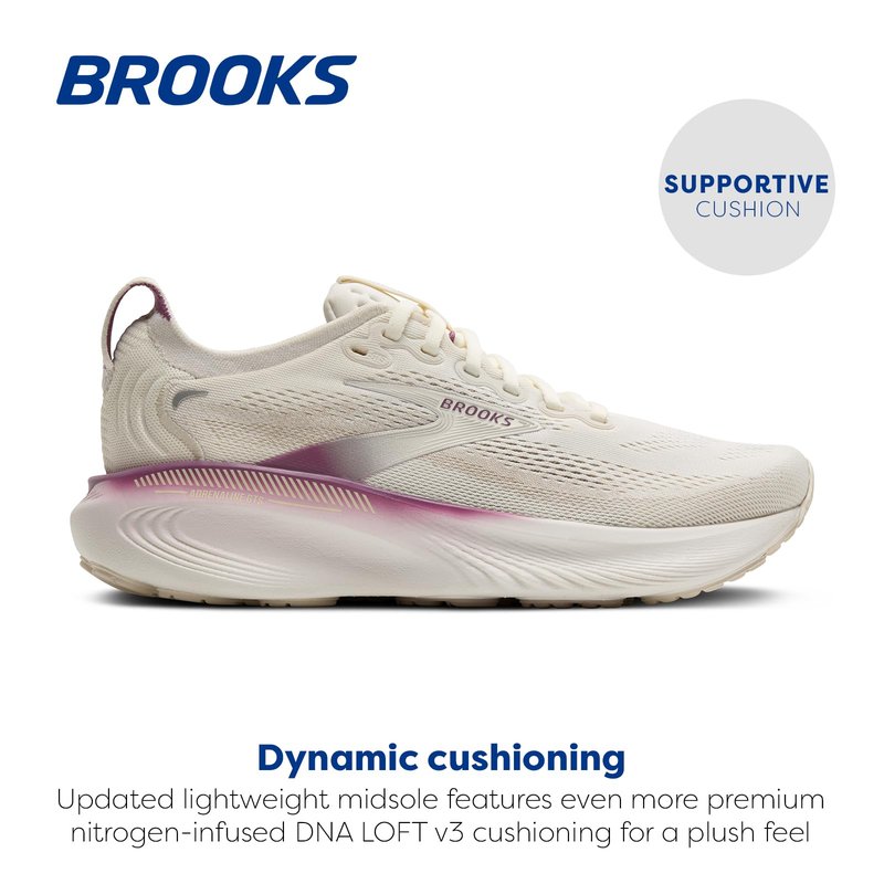Brooks Women’s Adrenaline GTS 25 Supportive Running & Walking Shoe - Coconut/Argyle - 11 Medium