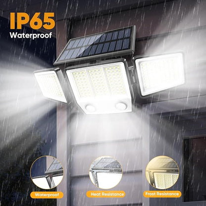 Solar Motion Sensor Outdoor Lights Waterproof - 3000LM 3 Modes Security Lights Outdoor 270° Illumination IP65 LED Solar Flood Wall Light for Garden Yard Patio Pathway (Modern, 2)