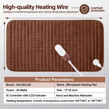 Heating pad for Back, Neck, Shoulder, Cramps and Leg Pain Relief, Heat Pads Christmas Gifts for Women, Men, Mom, Dad, Auto-Off,Machine Washable,Moist Dry Heat Options,Extra Large 12"x24"