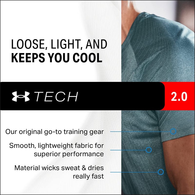 Under Armour Men's Tech 2.0 Short-Sleeve T-Shirt, Stadium Green (341)/Black, Large