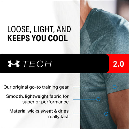 Under Armour Men's Tech 2.0 Short-Sleeve T-ShirtDISC , Pink Shock (684)/Black, X-Small