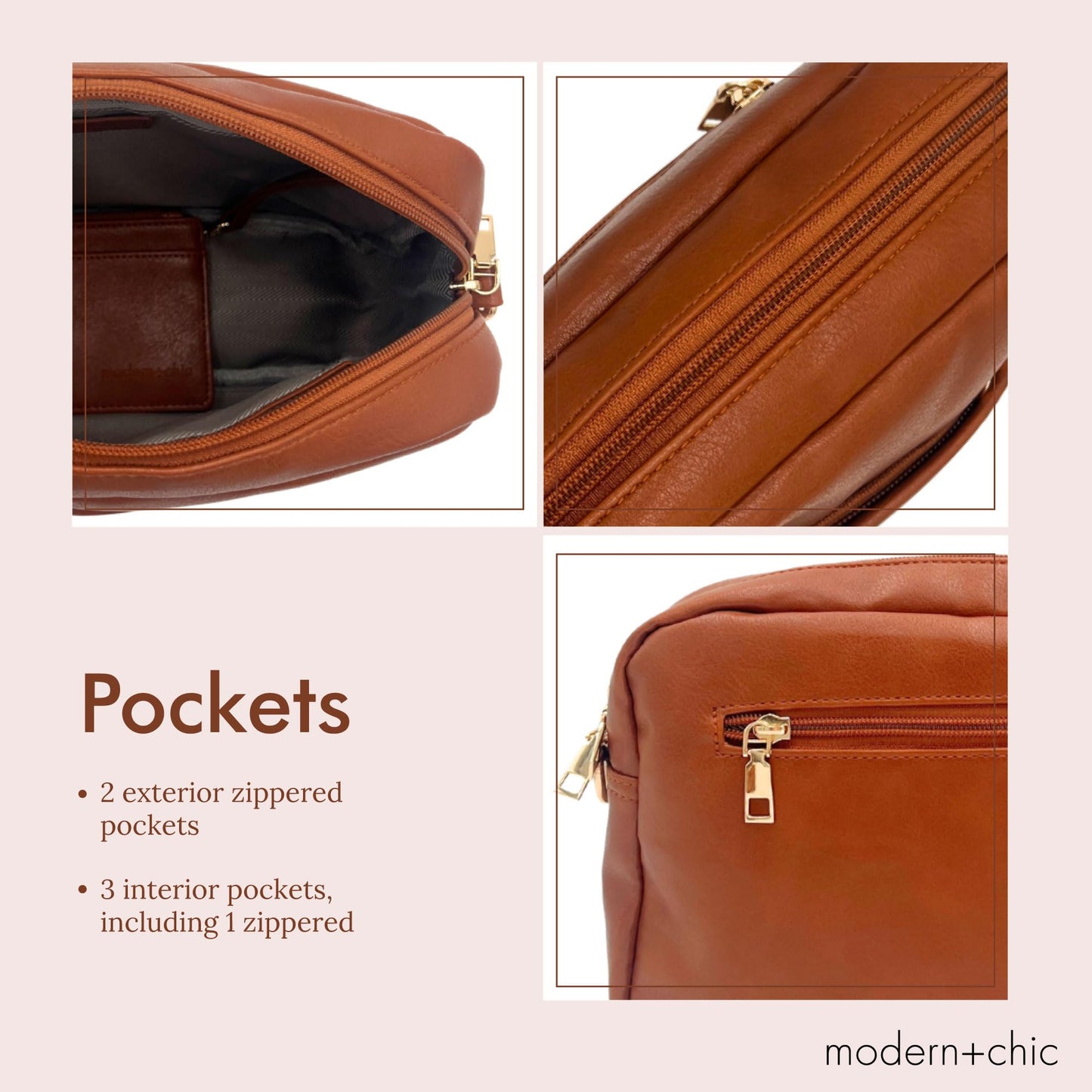 Modern+Chic Alice Crossbody Bags for Women, Small Vegan Leather Crossbody Purse, Adjustable Strap, Matching Free Wallet