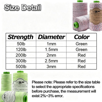 9KM DWLIFE Braided Dacron Kite String 120lb 500ft Polyester yoyo String Mason Line Thread Heavy Duty Rope Outdoor