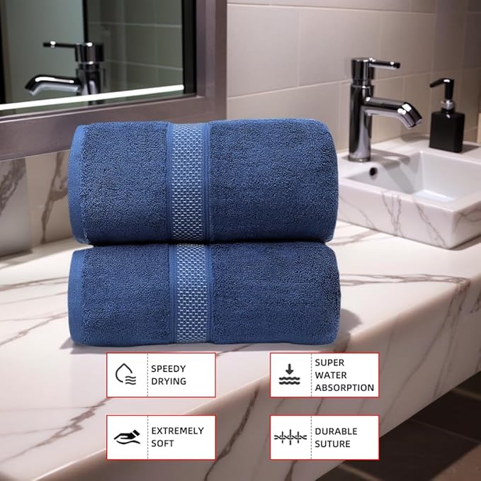 Fluffy Cotton Bath Towels Set650GSM, 2-Piece Set, Thickened and Enlarged