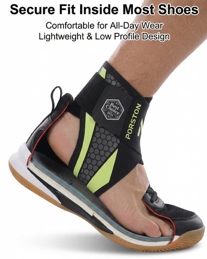 Porston 2-Pack Ankle Brace for Men & Women,Adjustable Lace up Ankles Sock,Basketball Ankle Stabilizer with Straps,Orthopedic Compression Sleeve for Plantar Fasciitis Relief,Tendonitis,Sprained (Gray)