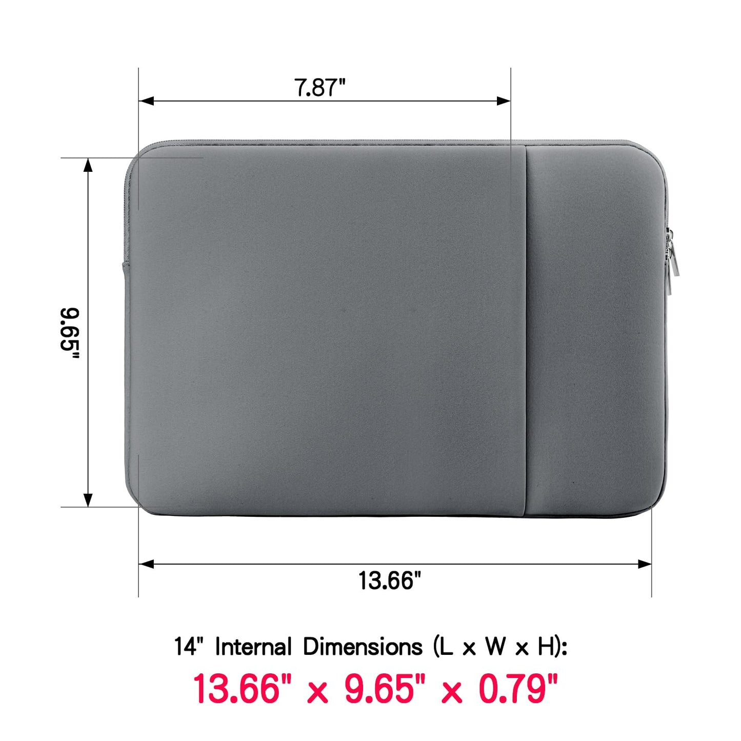 RAINYEAR 13 Inch Laptop Sleeve Compatible 13.3" MacBook Air/Pro M1 M2 M3 M4 A3240 A3113 A2681 A2337 A1932 A2179 A2338 A1706 A1708 Case Bag with Front Pocket Accessories Pouch (Red, Upgraded Version)
