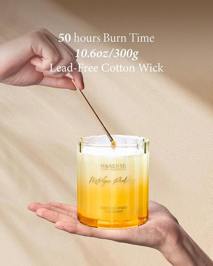 M&SENSE Nostalgic Pudding Scented Candles 10.6oz 60 Hours Burn Natural Soy Wax Long Lasting Slow Burning for Home, Sweet Candles Luxury Gifts for Women Men