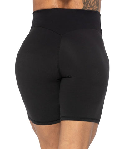 Sunzel 8" Waist Biker Shorts for Women No Front Seam Soft Yoga Workout Gym Bike Shorts Tummy Control Squat Proof Black