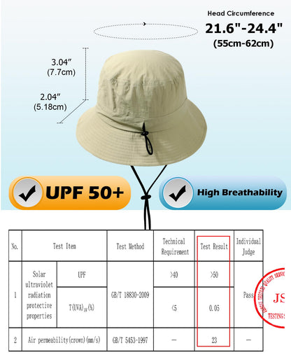 Water-Resistant Bucket Hat for Women Men Rain Hat UPF 50+ Boonie Sun Hat Foldable Summer Floppy Fishing Safari Hats Light Green