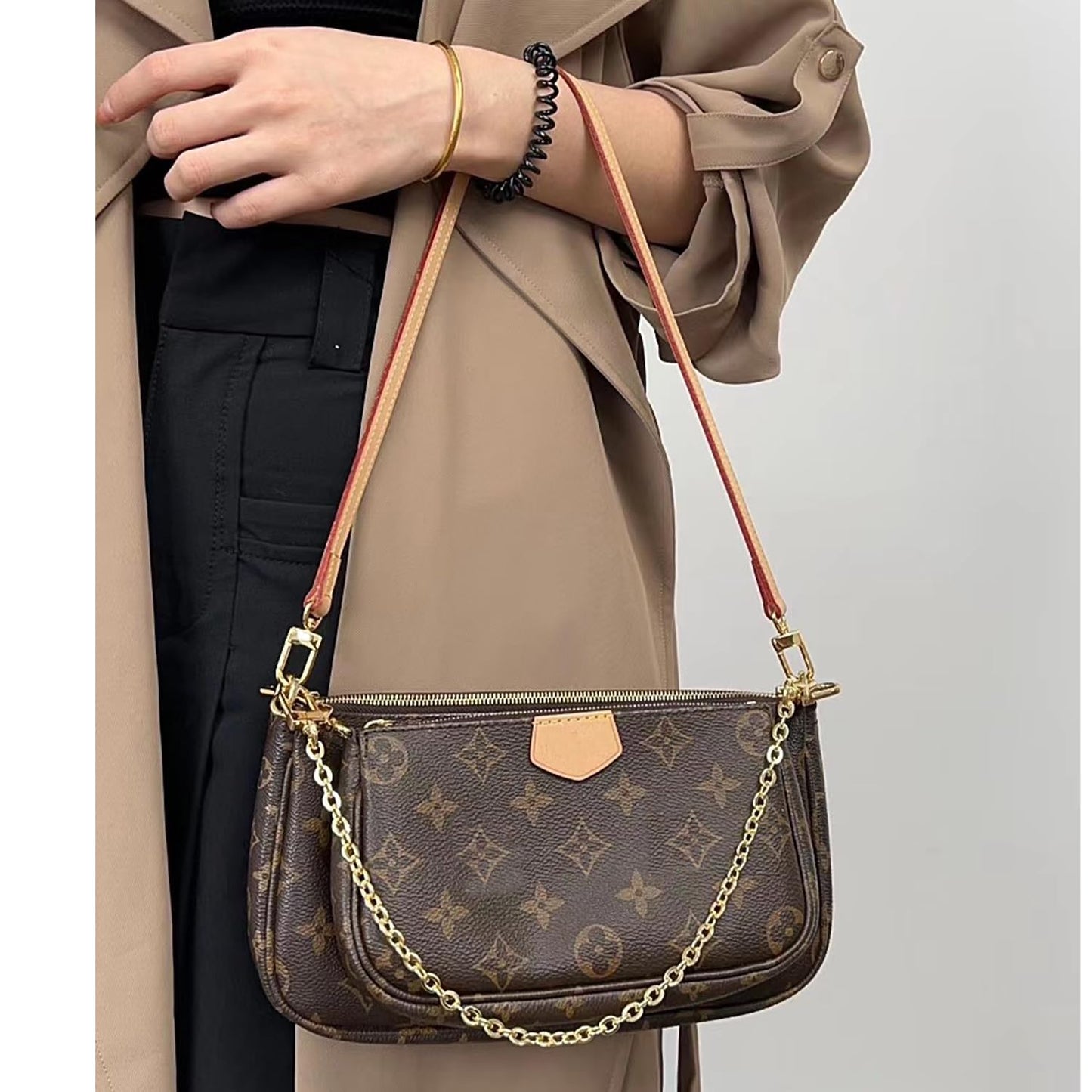 BEUDW Vachetta Leather Crossbody Strap for SPEEDY L V Handbag Replacement Shoulder Strap