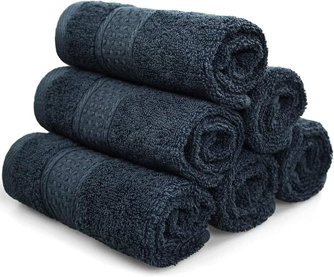 Cleanbear Extra Soft Wash Cloths Washcloths Set 6-Pack 13 x 13 Inches, Highly