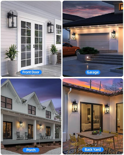 SHIMR Dusk to Dawn Outdoor Lighting, Large Exterior Light Fixture Wall Mount Waterproof Outdoor Wall Light Outside Lights for House Porch Garage Patio