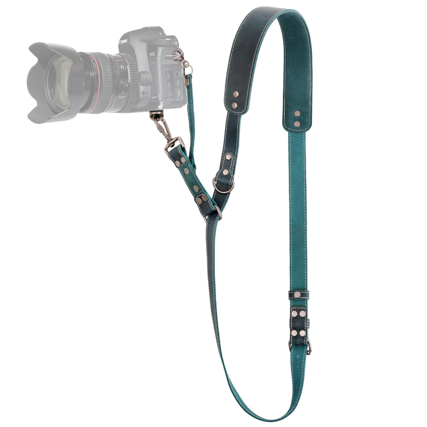 Padwa Lifestyle Green Single Camera Harness Strap for One Camera - Professional Single Full Grain Leather Camera Harness with Thick Padded,Quick Release Gear DSLR Camera Straps for Photographers