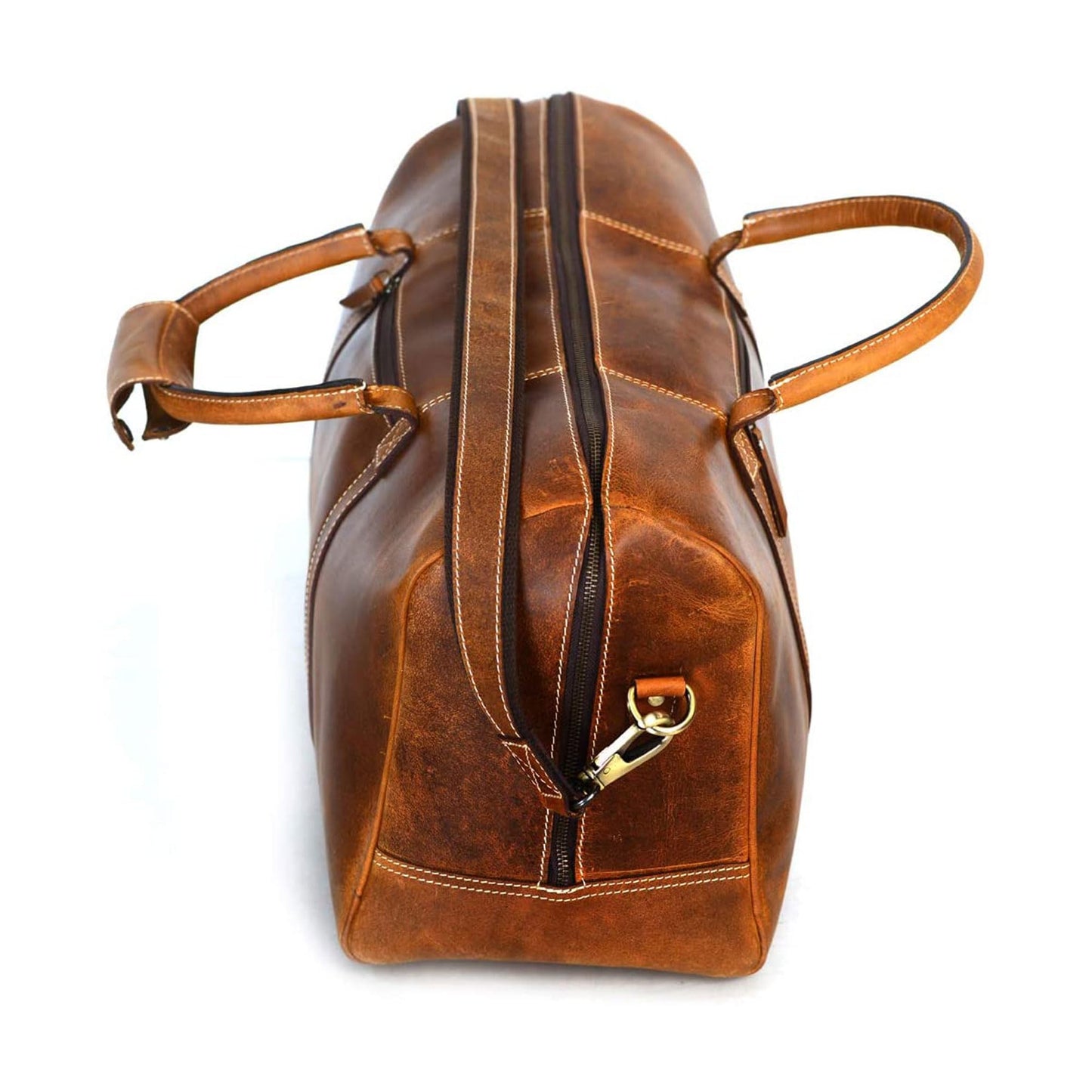 KomalC Leather Duffle Bags for Men and Women Travel Overnight Weekend sports bag holdall Gym Duffel for Men