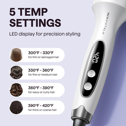 Wavytalk Thermal Brush, Blowout Boost 1.5 inch Heated Round Brush for Blowout Look, Dual Voltage, Pink, Sakura, Tourmaline Ceramic, Negative Ion Technology, 5 Temperature Settings, Less Damage