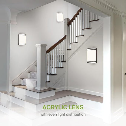 ASD LED Indoor Wall Mount Light Fixture - 10 Inch Modern Interior Oil Rubbed Bronze Wall Sconce Lighting - 3000K 4000K 5000K Adjustable - Half Cylinder Hallway Light Fixture - ETL & Energy Star 4 Pack
