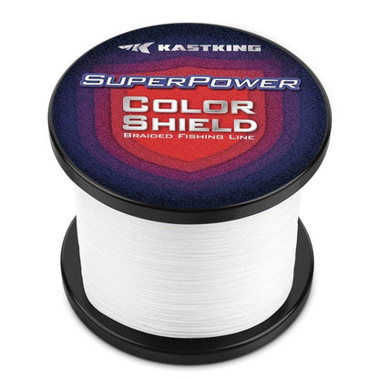 KastKing Superpower ColorShield Braided Fishing Line, White, 80LB, 500Yards, X4