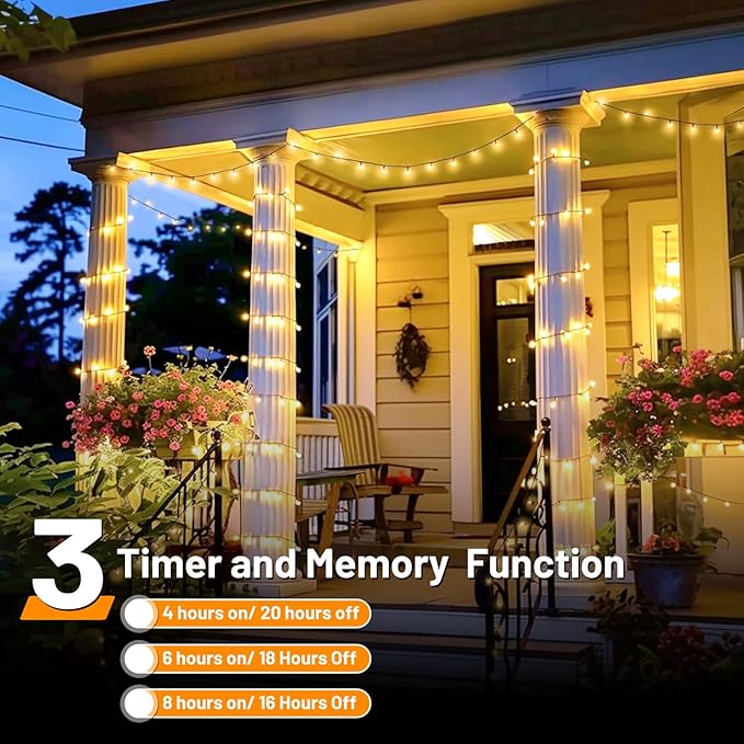 Christmas Lights 1000 LED 328 FT, IP67 Waterproof Christmastree Lights with 8 Modes, Remote Control 3 Timers & Memory Function Xmas Decorations for House and Holiday (Warm White)