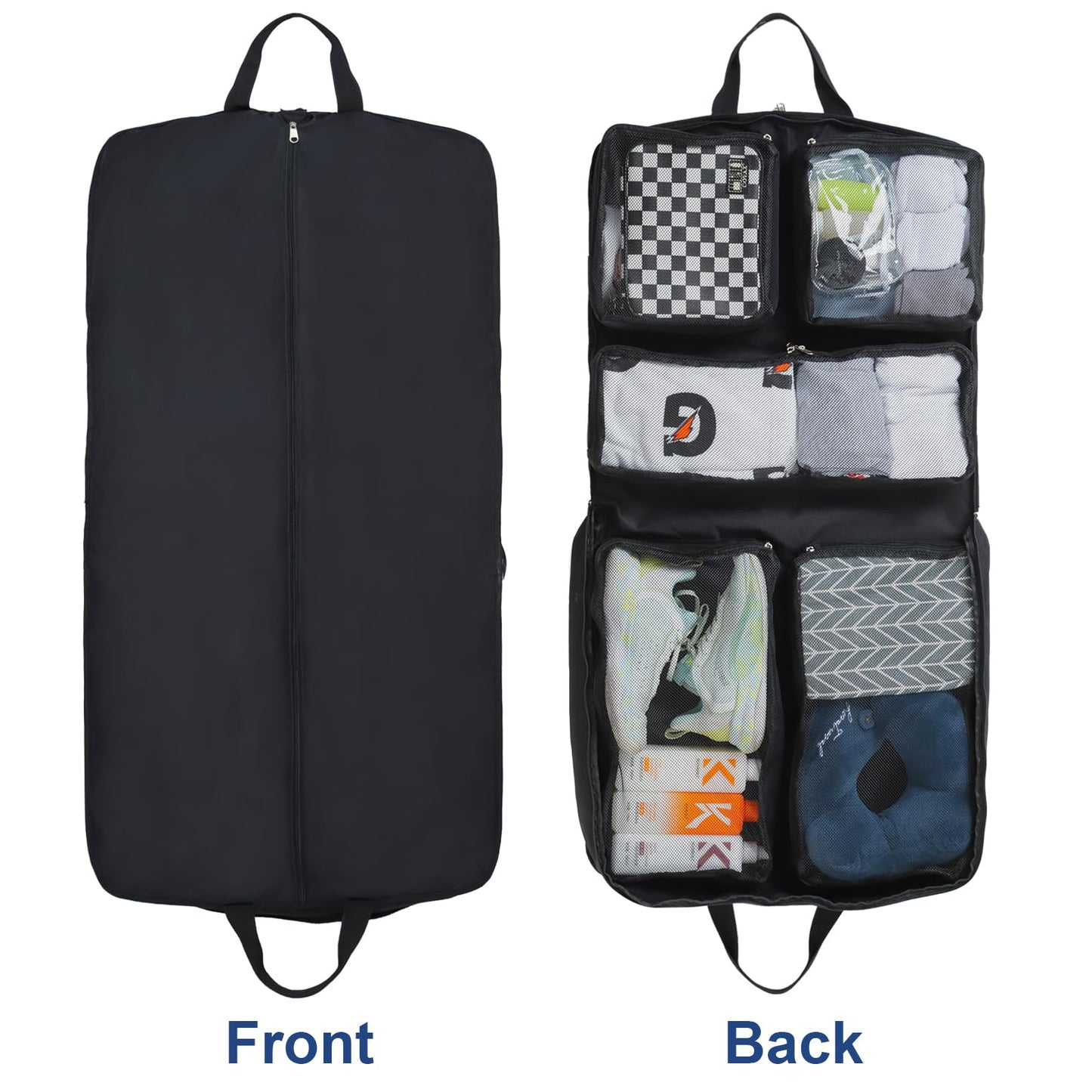 Edraco Garment Bag for Travel, Large Suit Travel Organizer Bag, Foldable Carry On Garment Bag