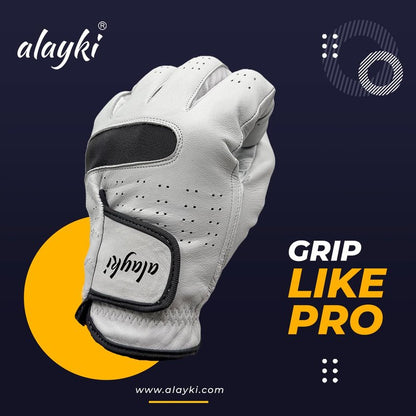 Premium Golf Glove for Left Hand - 100% Natural Sheep Leather - Superior Grip & Comfort - Lightweight, Breathable, Durable - Ideal for Golfers of All Levels - Flexible Fit for Men & Women (Large)