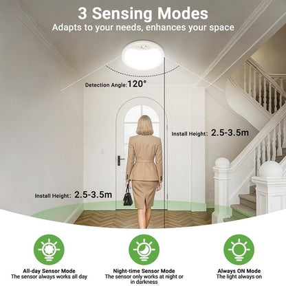 zemty 4 Pack 9 Inch Motion Sensor Ceiling Lights Wired, 18W 1800lm 3CCT/3 Mode/30-120s Timer, Bright White LED Flush Mount Light Fixture Motion Activated for Closet Pantry Hallways Stairwells Garage