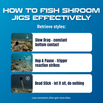 Reaction Tackle Mushroom JigHead 3/16oz - Green Pumpkin - EWG