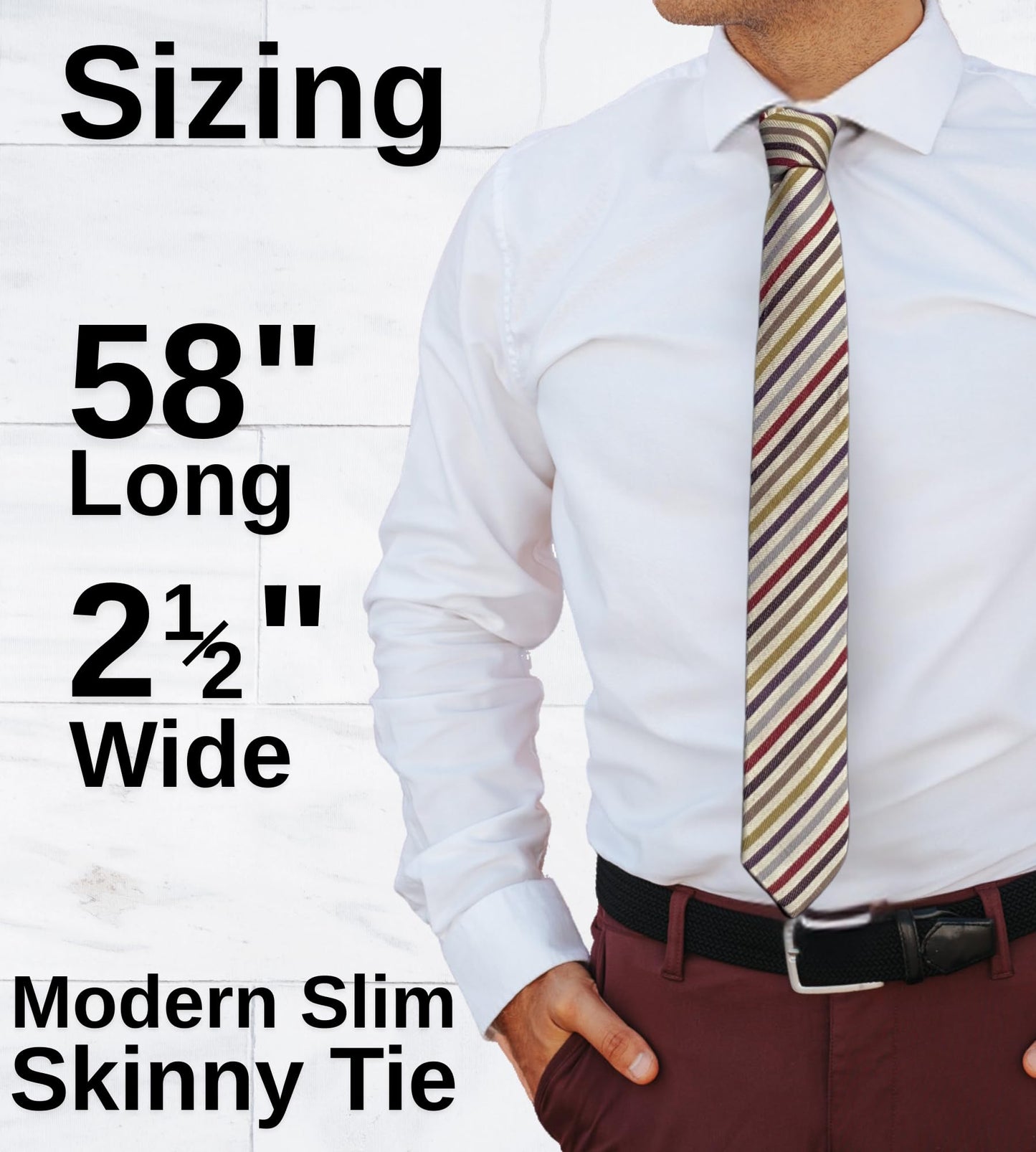 Otis & Oliver Skinny Tie Cotton Striped Modern Necktie Great for Weddings, Dances, Missionaries, Dads, Grooms and Groomsmen (Prague)