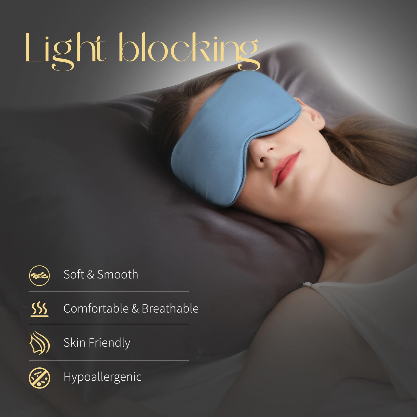 ZIMASILK Adjustable 100% 22 Momme Mulberry Silk Sleep Mask for Sleeping, Filled with Premium Mulberry Silk, Softest & Breathable Blackout Eye Sleeping Mask (Black)